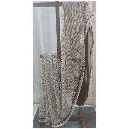 HAND BLOCK PRINTED CHIFFON SAREE
