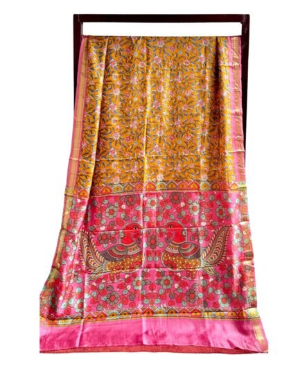 Printed silk yellow