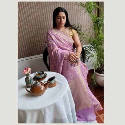 PURE KHADDI GEORGETTE SAREE
